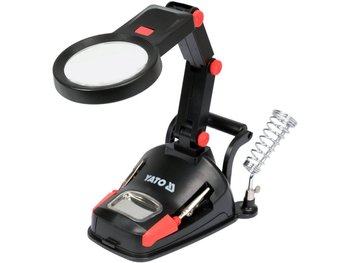 UCHWYT TYPU TRZECIA RĘKA Z PODWÓJNĄ LUPĄ, PODŚWIETLENIE LED