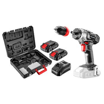 Wiertarko-wkrętarka aku Energy+ 18V, Li-Ion, zdejmowany uchwyt 10 mm, 2 aku 2Ah, ład, walizka