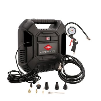 Mały kompresor bezolejowy walizkowy HLO 180 8 bar 1.5 KM/ 1.1 kW 150 l/min + zestaw akcesoriów