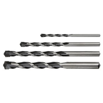Wiertła do betonu 4-10 mm, zestaw 4 szt., końcówka motylkowa