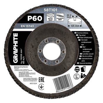 Ściernica listkowa cyrkonowa 125 x 22.2 mm, P60