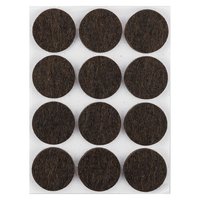 Podkładki filcowe okrągłe samoprzylepne, ciemnobrązowe 28 mm, 12 szt.