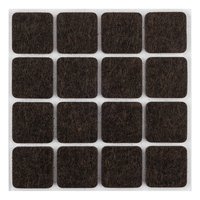 Podkładki filcowe samoprzylepne, ciemnobrązowe 25x25 mm, 16 szt.