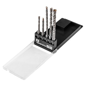 Zestaw wierteł do betonu SDS Plus z podwójną spiralą 5, 6 x 110 mm, 6, 8, 10 x 160 mm, zestaw: 5