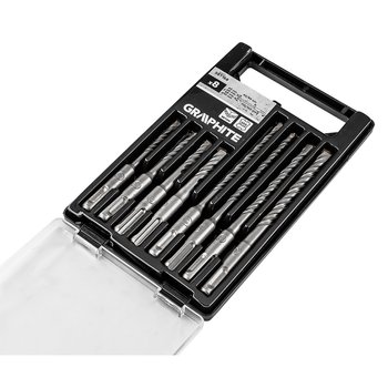 Zestaw wierteł do betonu SDS Plus z podwójną spiralą 5, 6, 8, 10 x 110 mm, 5, 6, 8, 10 x 160 mm