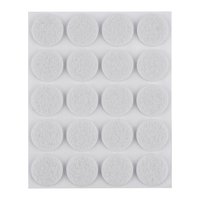 Podkładki filcowe okrągłe samoprzylepne, białe 20 mm, 20 szt.
