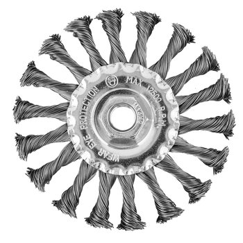 Szczotka druciana tarczowa 115 mm, drut skręcony, stalowy, M14