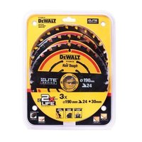 DeWalt DT20430 Zestaw 3 Tarcz Pilarskich ELITE 190mm 24z