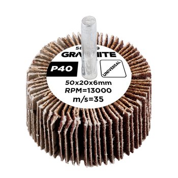 Ściernica listkowa trzpieniowa 50 x 20 x 6 mm, P40