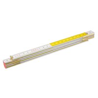 Miara składana drewniana 1 m, biało-żółta