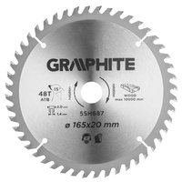 Tarcza do pilarki, zagłębiarki, widiowa, 165 x 1.4 x 2.0 x 20 mm, 48 zębów