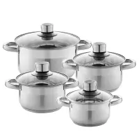 Komplet garnków ze stali nierdzewnej Florina z termometrem Pablo, 8 elementów