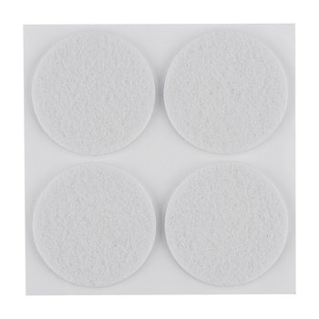Podkładki filcowe okrągłe samoprzylepne, białe 40 mm, 4 szt.