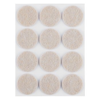 Podkładki filcowe okrągłe samoprzylepne, jasnobrązowe 28 mm, 12 szt.