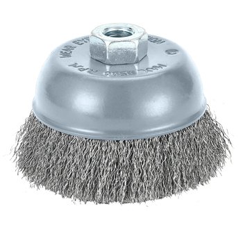 Szczotka druciana doczołowa 100 mm, drut karbowany stalowy, M14