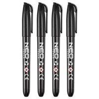 Marker budowlany, czarny, permanentny, wodoodporny, olejowy, 4 szt