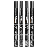 Marker budowlany, czarny, permanentny, wodoodporny, lakierowy, aluminiowy, 4 szt