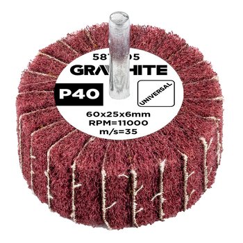 Ściernica listkowa trzpieniowa 60 x 25 x 6 mm, P40