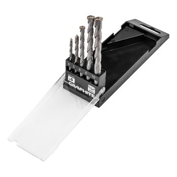 Zestaw wierteł do betonu hartowane: 4, 5, 6, 8, 10 mm, 5 szt.