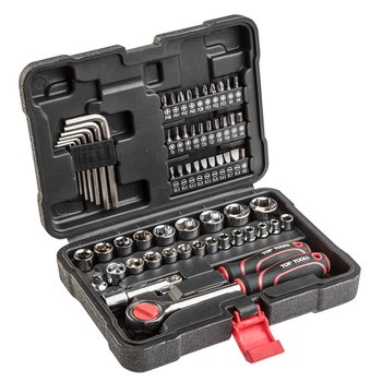 Zestaw kluczy nasadowych 1/4", 3/8", 63 szt.