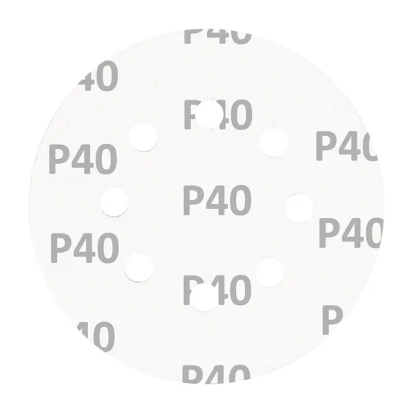 GRAPHITE krążki ścierne na rzep 125 mm P40 5 szt. 8 otworów