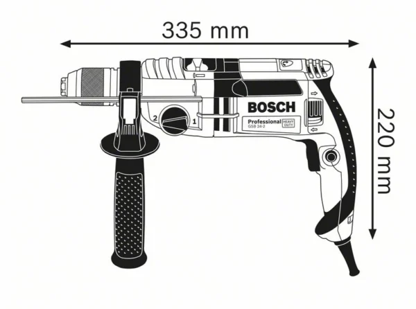 Bosch 060119C801 wiertarka udarowa GSB 24-2 SUW 1100 W