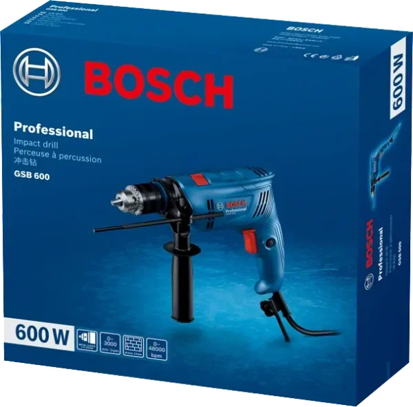 Bosch GSB 600 Professional wiertarka udarowa 600 W 13 mm Bosch GSB 600 Professional wiertarka udarowa 600 W 13 mm