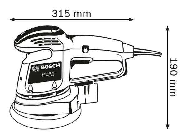 Bosch 0601372800 szlifierka mimośrodowa gex AC 34-150 340 W 150 mm