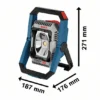 Bosch 0601446501 lampa warsztatowa GLI 18 V-2200 C pro