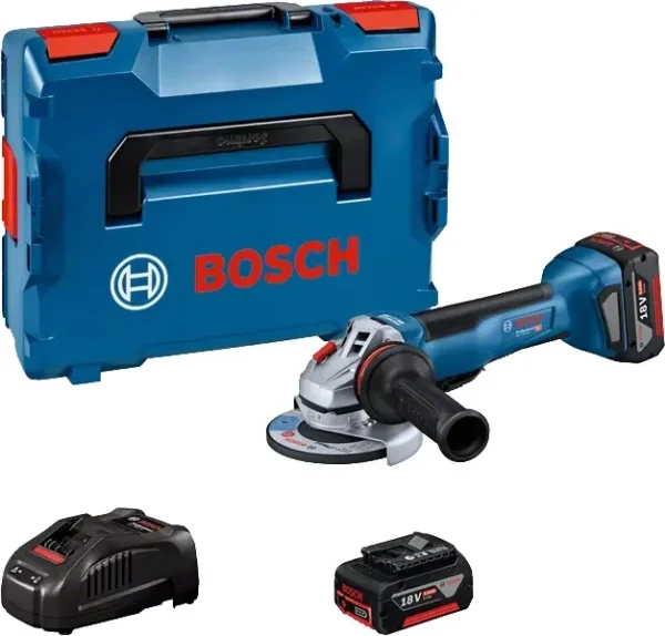 Bosch 06019J4101 szlifierka kątowa akumulatorowa 125 mm GWS 18 V-10P 2×5,0 Ah