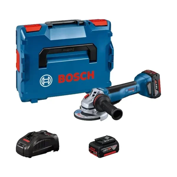 Bosch 06019J4101 szlifierka kątowa akumulatorowa 125 mm GWS 18 V-10P 2×5,0 Ah