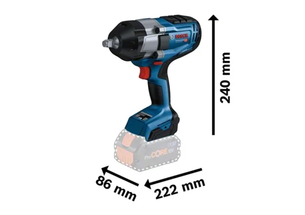 Bosch GDS 18V-1000 Professional klucz udarowy 1/2" 1000 Nm 2×5,0 Ah Bosch GDS 18V-1000 Professional klucz udarowy 1/2" 1000 Nm 2×5,0 Ah