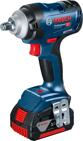 Bosch zestaw 18 V: klucz udarowy GDS 18V-400 + wiertarko-wkrętarka GSB 18V-50, akumulatory 2,0 + 5,0 Ah