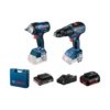 Bosch zestaw 18 V: klucz udarowy GDS 18V-400 + wiertarko-wkrętarka GSB 18V-50, akumulatory 2,0 + 5,0 Ah