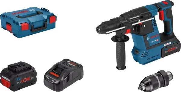 Bosch 061191000F młotowiertarka młot udarowy obrotowy GBH 18 V-26 F 2,6 J 2×5,5 Ah L-BOXX