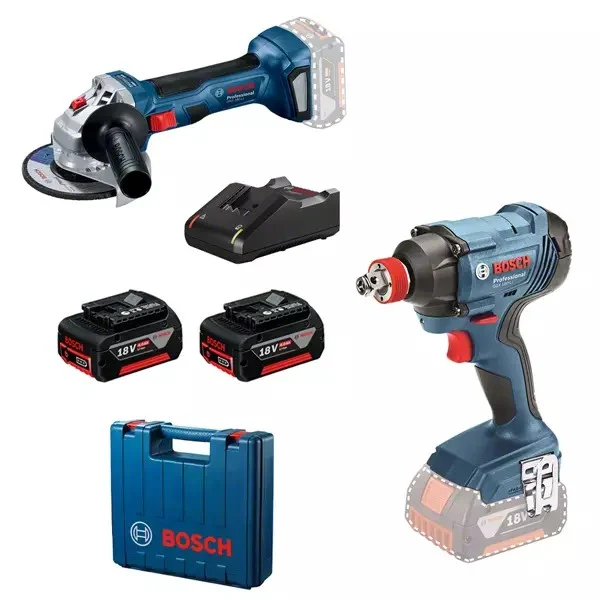 Bosch 0615990N1U zestaw narzędzi GDX 180 + GWS 180 2×4,0 Ah