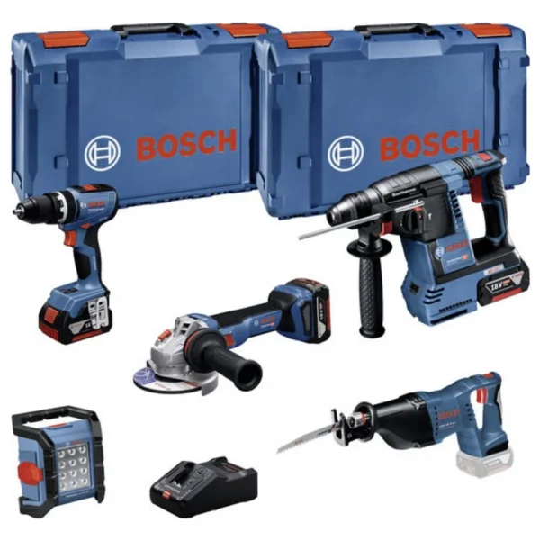 Bosch 0615A5007S zestaw combi 18 V gsb+gbh+gws+gsa+gli 3×5,0 Ah