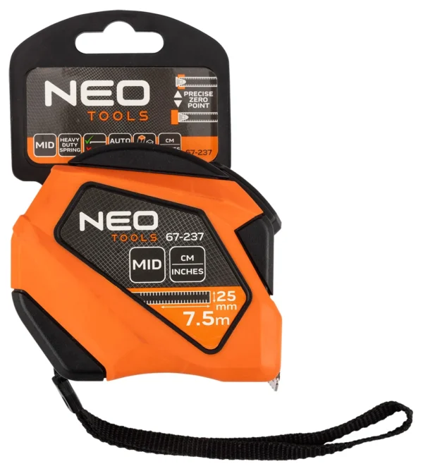NEO TOOLS miara zwijana stalowa 7,5 m × 25 mm calowa NEO TOOLS miara zwijana stalowa 7,5 m × 25 mm calowa