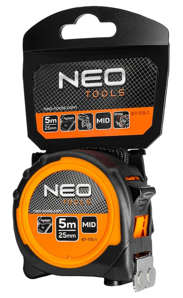 NEO TOOLS miara zwijana stalowa 5 m × 25 mm z magnesem NEO TOOLS miara zwijana stalowa 5 m × 25 mm z magnesem