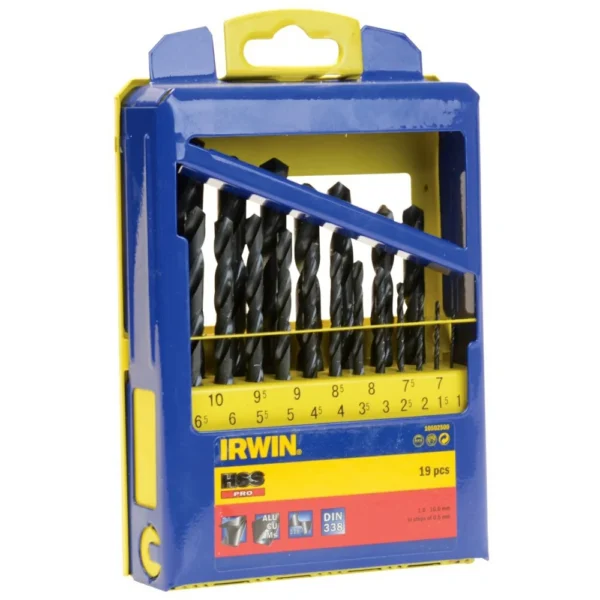 Irwin 10502500 komplet wierteł do metalu HSS PRO 19 sztuk 1-10 mm