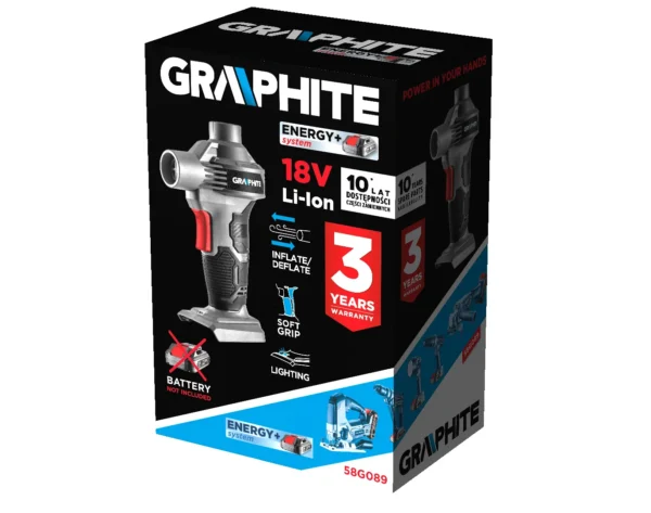 GRAPHITE pompka akumulatorowa Energy+ 18 V bez akumulatora GRAPHITE pompka akumulatorowa Energy+ 18 V bez akumulatora