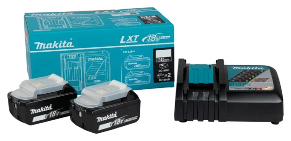 Makita 1914J6-4 zestaw zasilający 18 V LXT: 2× BL1850B 5,0 Ah + ładowarka DC18RC