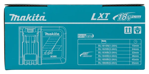 Makita 1914J6-4 zestaw zasilający 18 V LXT: 2× BL1850B 5,0 Ah + ładowarka DC18RC