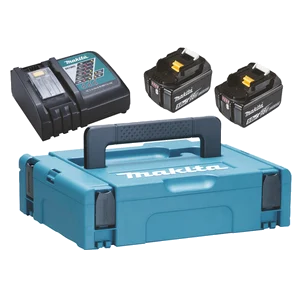 Makita 197624-2 zestaw zasilający 18 V 2×5,0 Ah (BL1850Bx2+DC18RC) MAKPAC
