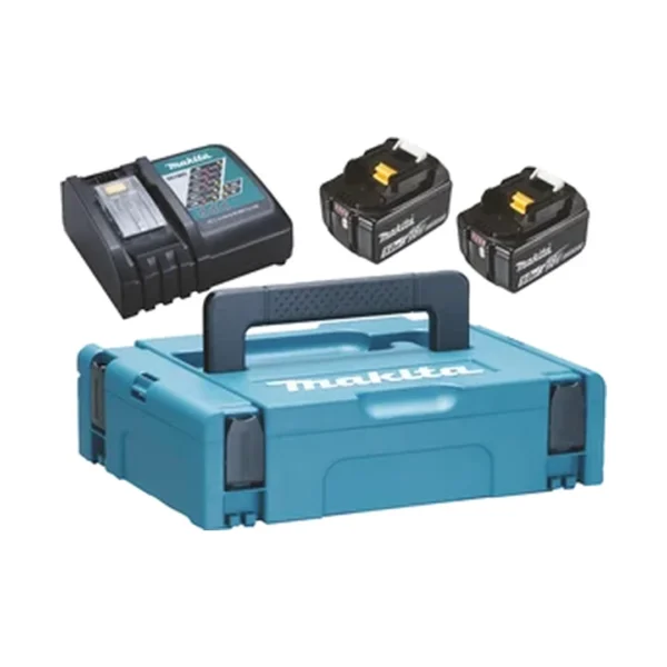 Makita 197624-2 zestaw zasilający 18 V 2×5,0 Ah (BL1850Bx2+DC18RC) MAKPAC