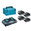 Makita 197626-8 akumulator zestaw zasilający 18 V 4×5,0 Ah (BL1850Bx4+DC18RD) MAKPAC