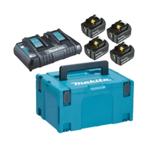 Makita 197626-8 akumulator zestaw zasilający 18 V 4×5,0 Ah (BL1850Bx4+DC18RD) MAKPAC