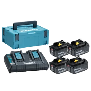 Makita 197970-3 zestaw zasilający 18 V 4×3,0 Ah (BL1830Bx4+DC18RD) MAKPAC Makita 197970-3 zestaw zasilający 18 V 4×3,0 Ah (BL1830Bx4+DC18RD) MAKPAC