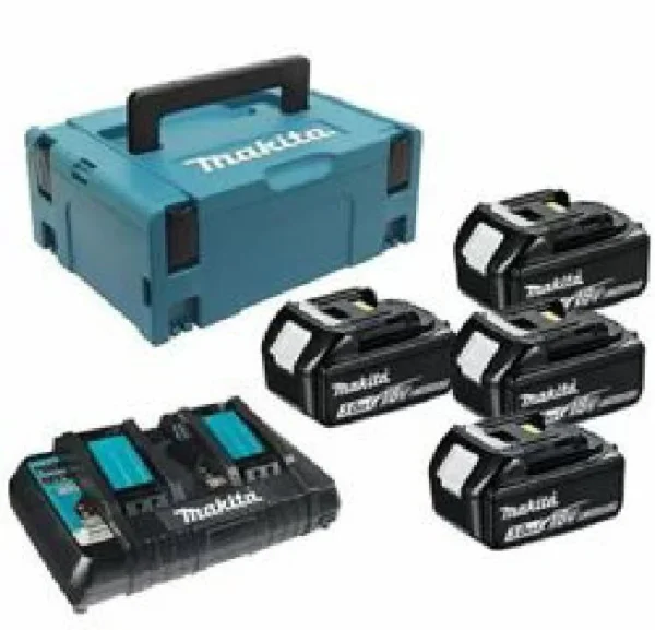 Makita 197970-3 zestaw zasilający 18 V 4×3,0 Ah (BL1830Bx4+DC18RD) MAKPAC Makita 197970-3 zestaw zasilający 18 V 4×3,0 Ah (BL1830Bx4+DC18RD) MAKPAC