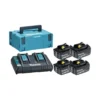 Makita 197970-3 zestaw zasilający 18 V 4×3,0 Ah (BL1830Bx4+DC18RD) MAKPAC Makita 197970-3 zestaw zasilający 18 V 4×3,0 Ah (BL1830Bx4+DC18RD) MAKPAC